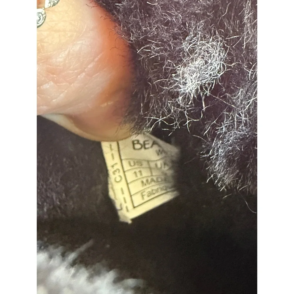 Bearpaw Emma Tall Black Suede Sheepskin Fur Lined Winter Boots Womens 11
